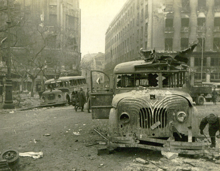 Street scene after the Siege of Budapest
